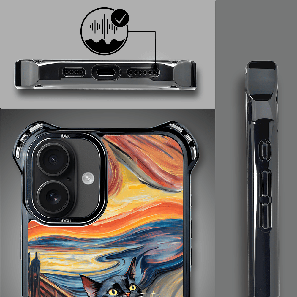 Etui iPhone 16 IBIZU DropGuard Ultra z MagSafe, Edvard Munch, krzyk kota - obrazek 6