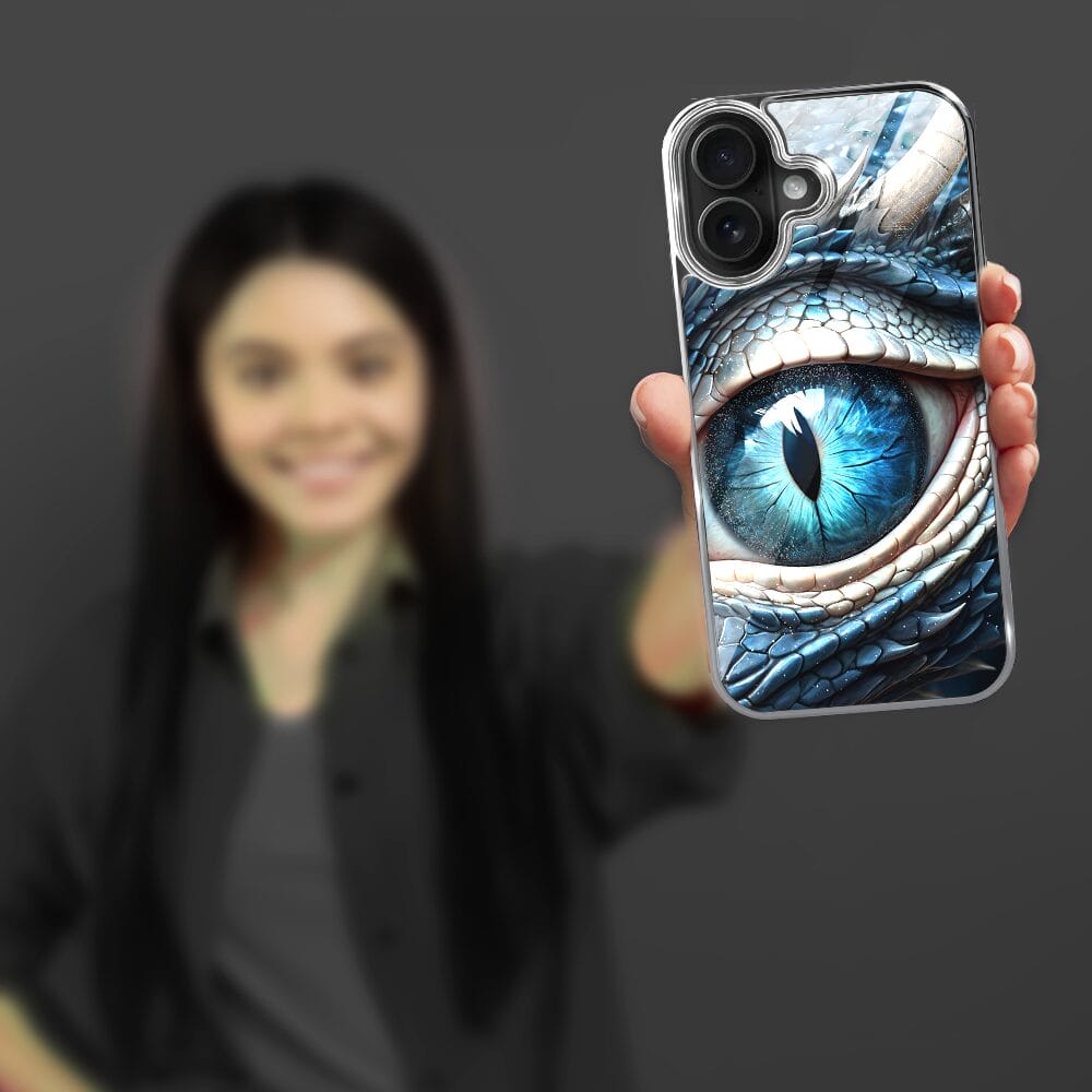 Etui do iPhone 16 IBIZU Elite Glass z MagSafe Magia Azji oko lodowego smoka, srebrne - obrazek 4