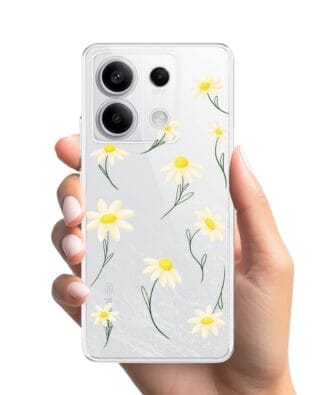 Etui do Xiaomi Redmi Note 13 Pro 5G przeźroczyste, silikonowe Flexi, stokrotki