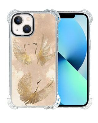 Etui iPhone 13 IBIZU DropGuard Ultra z MagSafe, Boho, Złote żurawie