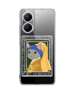 Etui do Xiaomi POCO X7 Pro przeźroczyste, silikonowe Flexi, kotek z kurczakiem