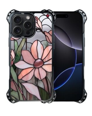 Etui do iPhone 16 Pro, IBIZU DropGuard Ultra z MagSafe, Barwy Szkła, Różowa magnolia