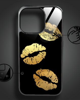 Etui do iPhone 16 Pro IBIZU Elite Glass z MagSafe Golden Midnight, Usta, czarne