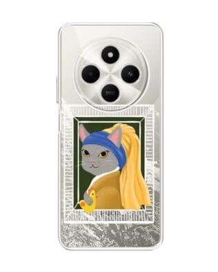 Etui do Xiaomi POCO C75 przeźroczyste, silikonowe Flexi, kotek z kurczakiem