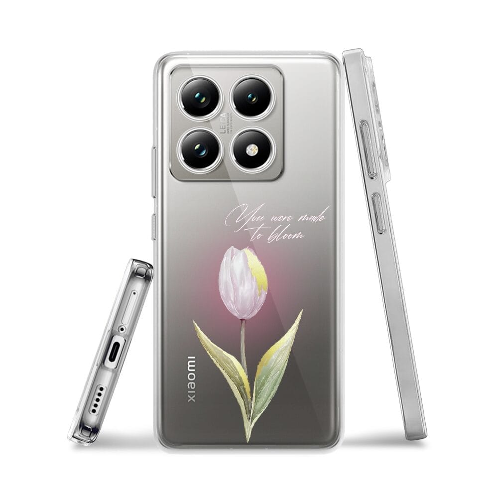 Etui do Xiaomi 14T przeźroczyste, silikonowe Flexi, kwiaty, tulipan - obrazek 3