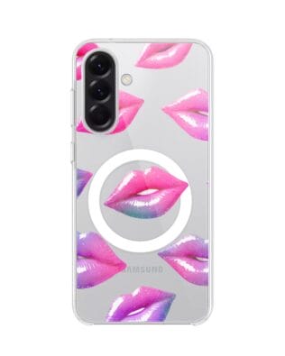 Etui do Samsung Galaxy A56 5G z MagSafe przeźroczyste, silikonowe Flexi, hologramowe usta