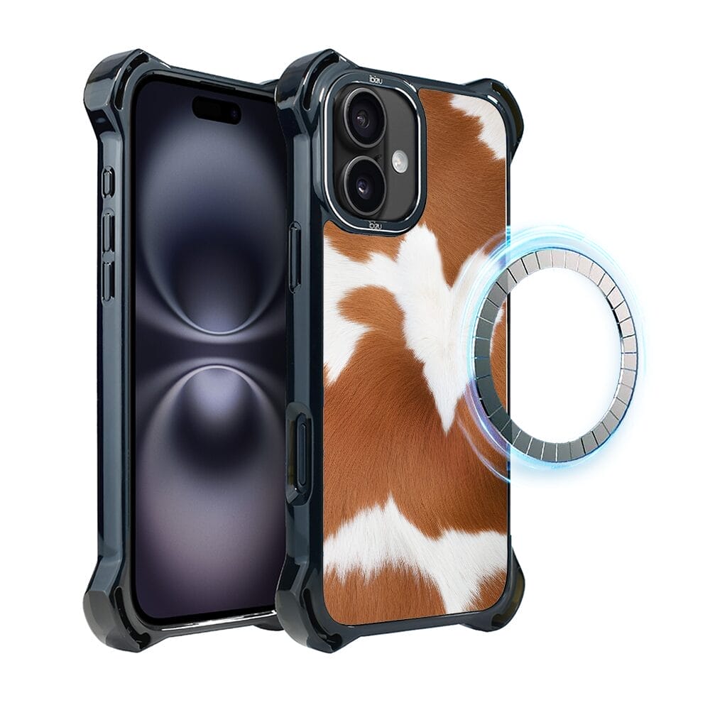 Etui do iPhone 16 IBIZU DropGuard Ultra z MagSafe, Zew Natury, Alpejska krowa