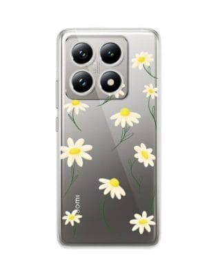 Etui do Xiaomi 14T przeźroczyste, silikonowe Flexi, stokrotki