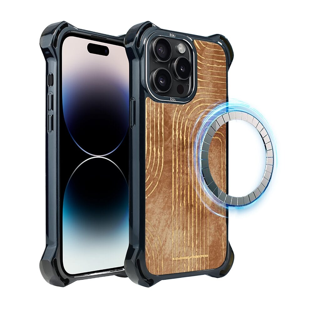 Etui do iPhone 14 Pro IBIZU DropGuard Ultra z MagSafe, Boho, Geometryczne linie