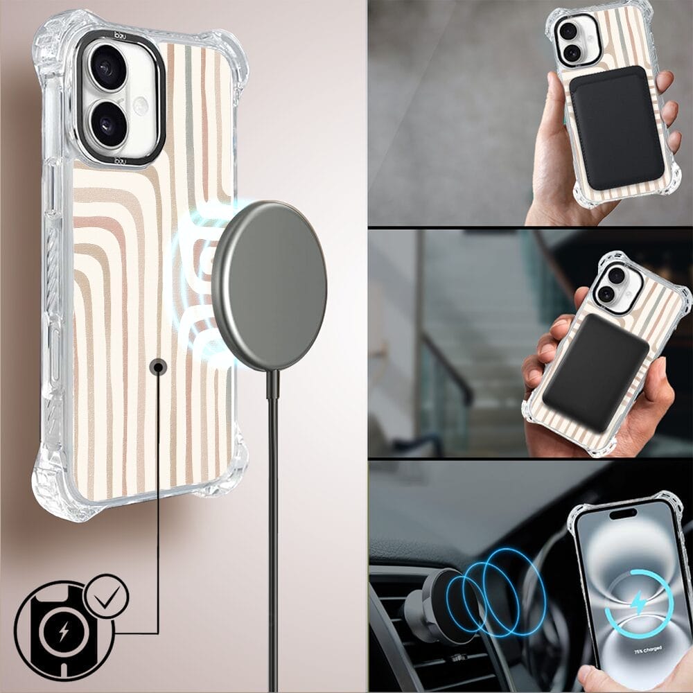 Etui iPhone 16 Plus IBIZU DropGuard Ultra z MagSafe, Boho, Piaskowy labirynt - obrazek 8