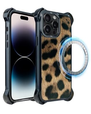 Etui do iPhone 14 Pro Max IBIZU DropGuard Ultra z MagSafe, Zew Natury, Lampart