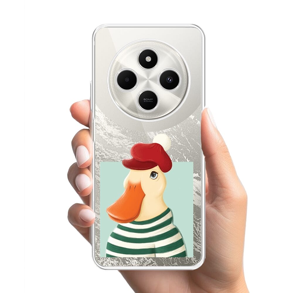 Etui do Xiaomi POCO C75 przeźroczyste, silikonowe Flexi, kaczuszka - obrazek 2