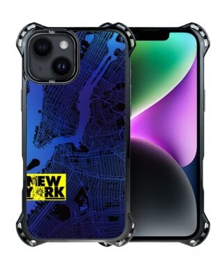 Etui do iPhone 14 IBIZU DropGuard Ultra z MagSafe, mapy świata, New York