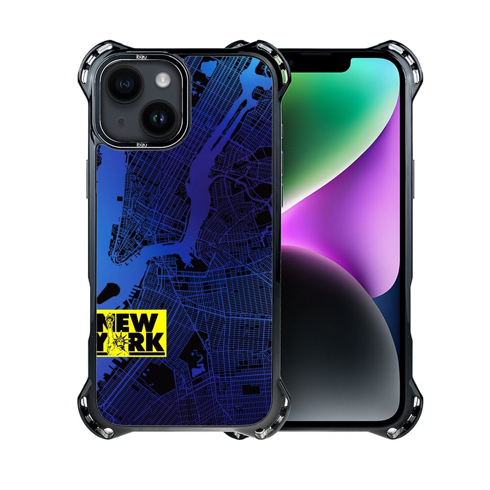 Etui do iPhone 14 IBIZU DropGuard Ultra z MagSafe, mapy świata, New York - obrazek 2