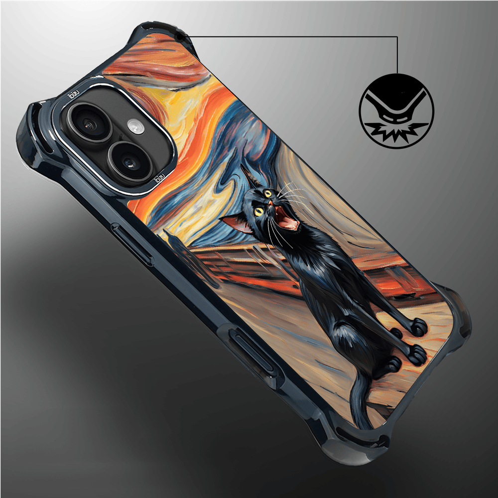 Etui iPhone 16 IBIZU DropGuard Ultra z MagSafe, Edvard Munch, krzyk kota - obrazek 4