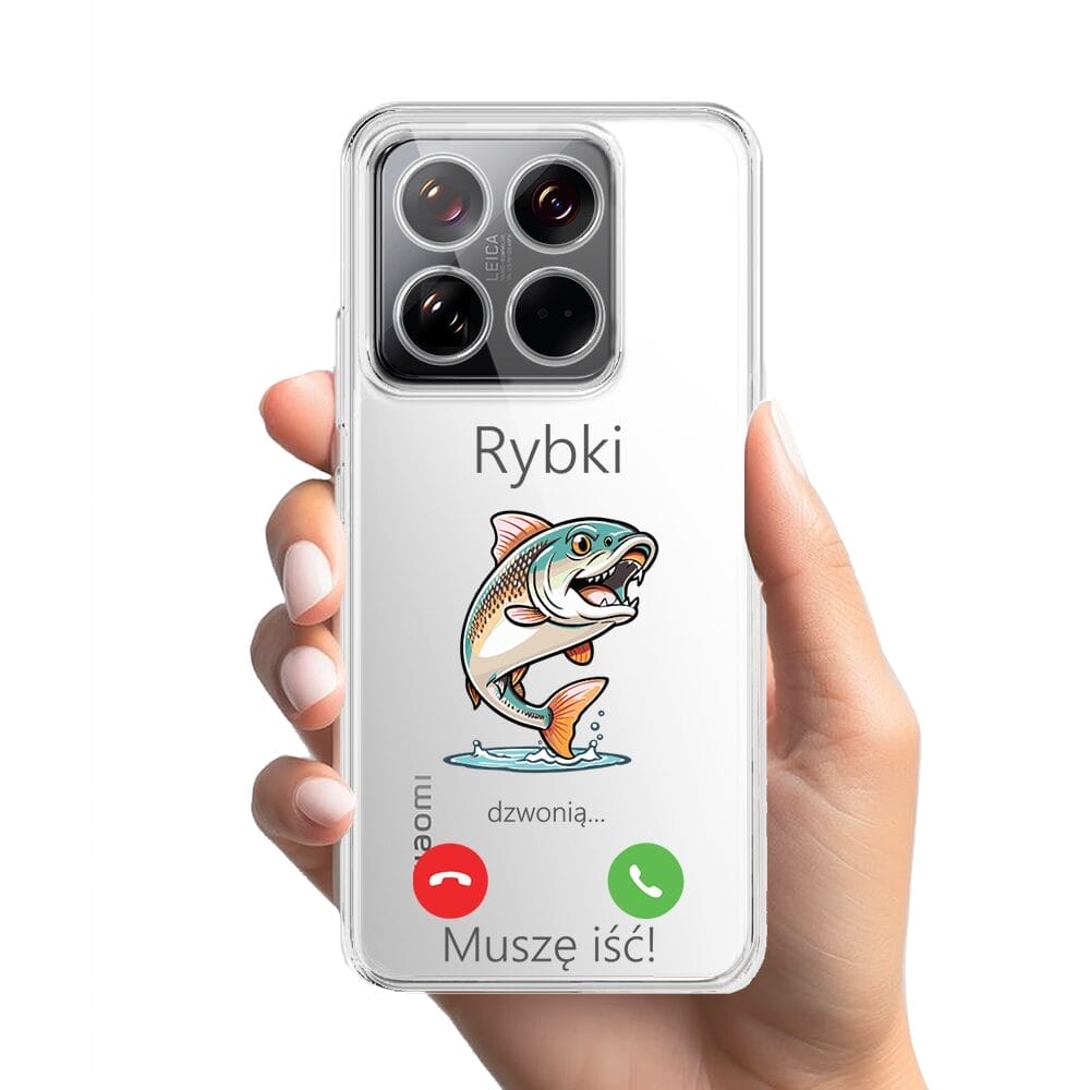 Etui do Xiaomi 14 przeźroczyste, silikonowe Flexi, rybki dzwonią - obrazek 2