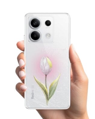 Etui do Xiaomi Redmi Note 13 Pro 5G przeźroczyste, silikonowe Flexi, kwiaty, tulipan