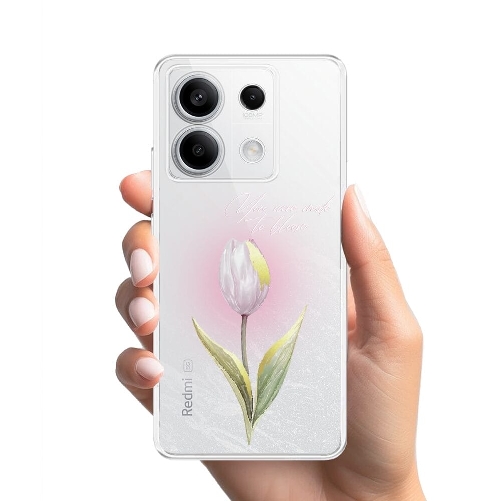 Etui do Xiaomi Redmi Note 13 Pro 5G przeźroczyste, silikonowe Flexi, kwiaty, tulipan - obrazek 2
