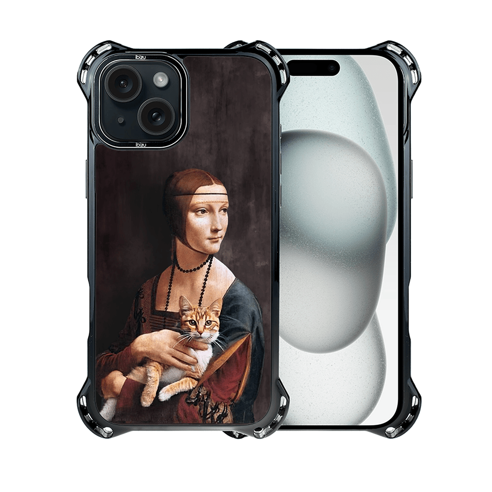 Etui iPhone 15 IBIZU DropGuard Ultra z MagSafe, Leonardo Da Vinci, dama z kotem - obrazek 2