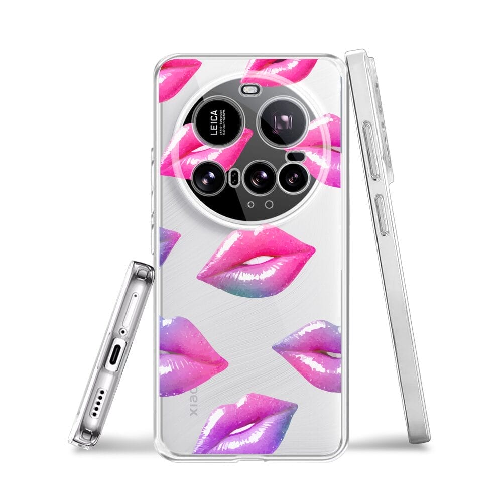 Etui do Xiaomi 15 Ultra przeźroczyste, silikonowe Flexi, hologramowe usta - obrazek 3