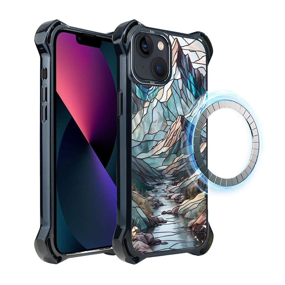 Etui do iPhone 13 IBIZU DropGuard Ultra z MagSafe, Barwy Szkła, Górski Potok