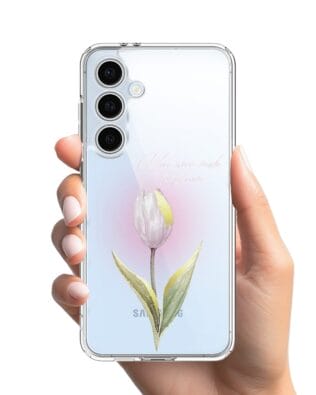 Etui do Samsung Galaxy S24 FE przeźroczyste, silikonowe Flexi, kwiaty, tulipan