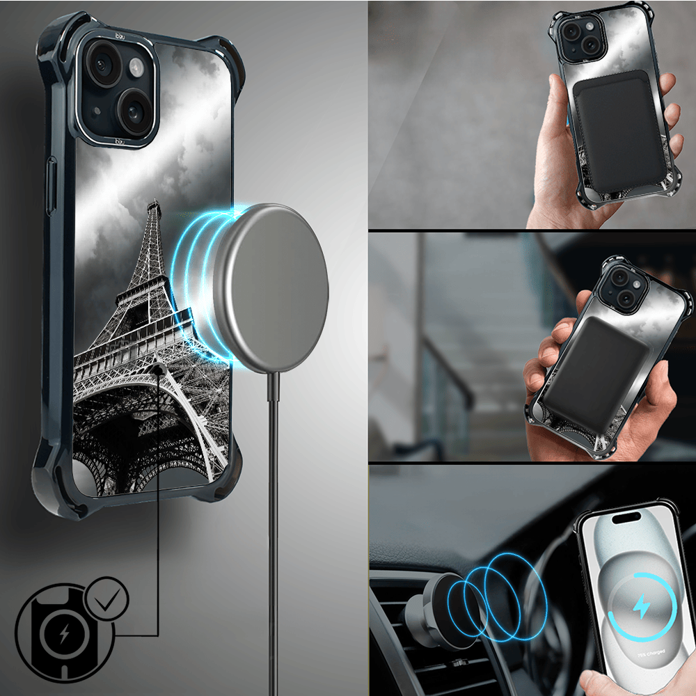 Etui do iPhone 15 Plus IBIZU DropGuard Ultra z MagSafe, Noir City, Wieża Eiffla - obrazek 8