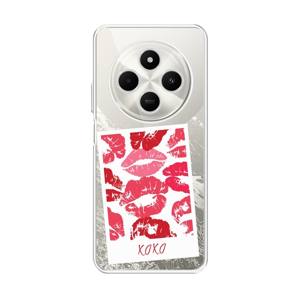 Etui do Xiaomi POCO C75 przeźroczyste, silikonowe Flexi, pocałunki, polaroid