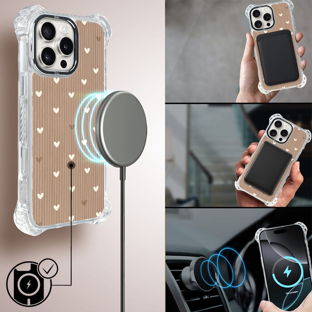 Etui do iPhone 16 Pro Max IBIZU DropGuard Ultra z MagSafe, Boho, Pudrowe serca - obrazek 8