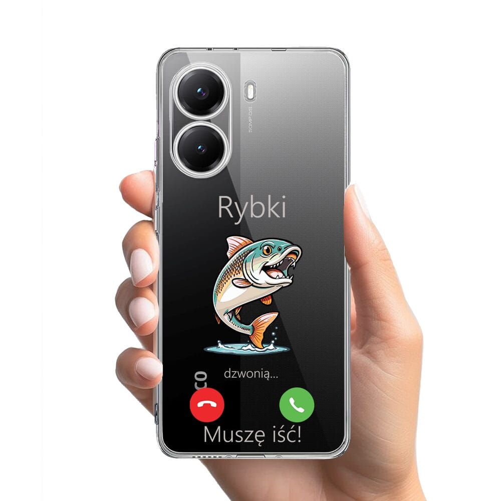 Etui do Xiaomi POCO X7 Pro przeźroczyste, silikonowe Flexi, rybki dzwonią - obrazek 2