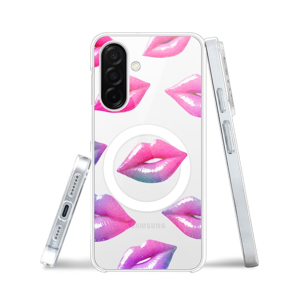 Etui do Samsung Galaxy A26 5G z MagSafe przeźroczyste, silikonowe Flexi, hologramowe usta - obrazek 3