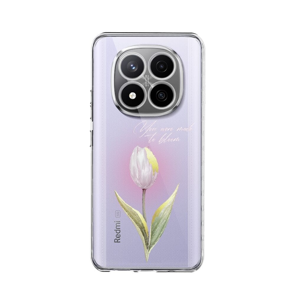 Etui do Xiaomi Redmi Note 14 Pro Plus 5G przeźroczyste, silikonowe Flexi, kwiaty, tulipan