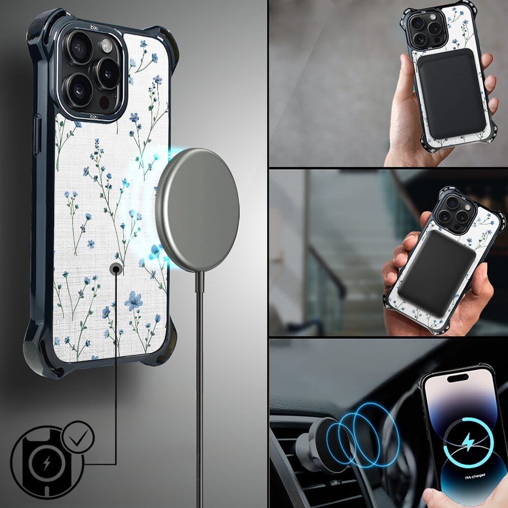 Etui iPhone 14 Pro IBIZU DropGuard Ultra z MagSafe, Pastel Bloom, Niebieski sen - obrazek 8