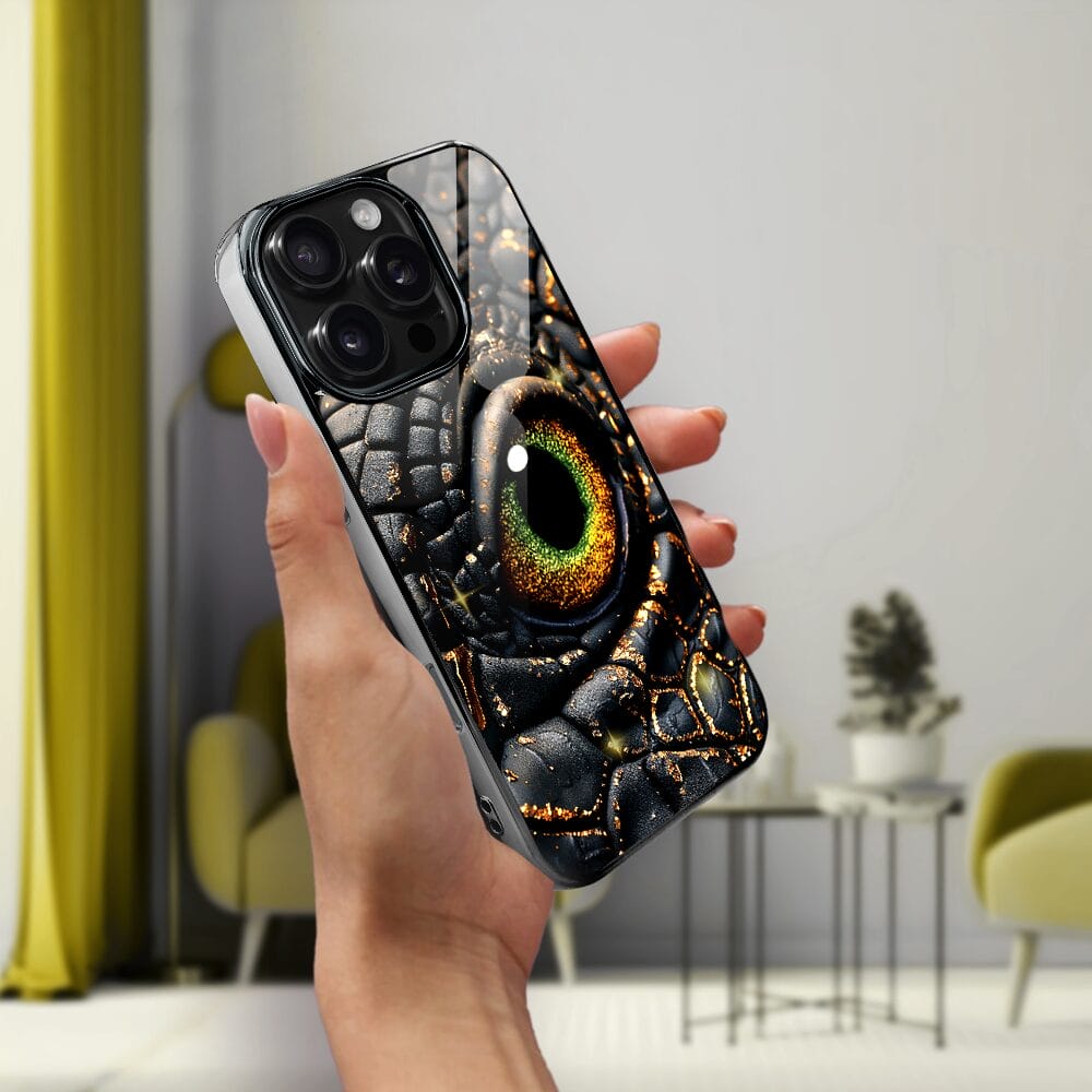 Etui do iPhone 16 Pro IBIZU Elite Glass z MagSafe Magia Azji amber dragon, czarny chrom - obrazek 7