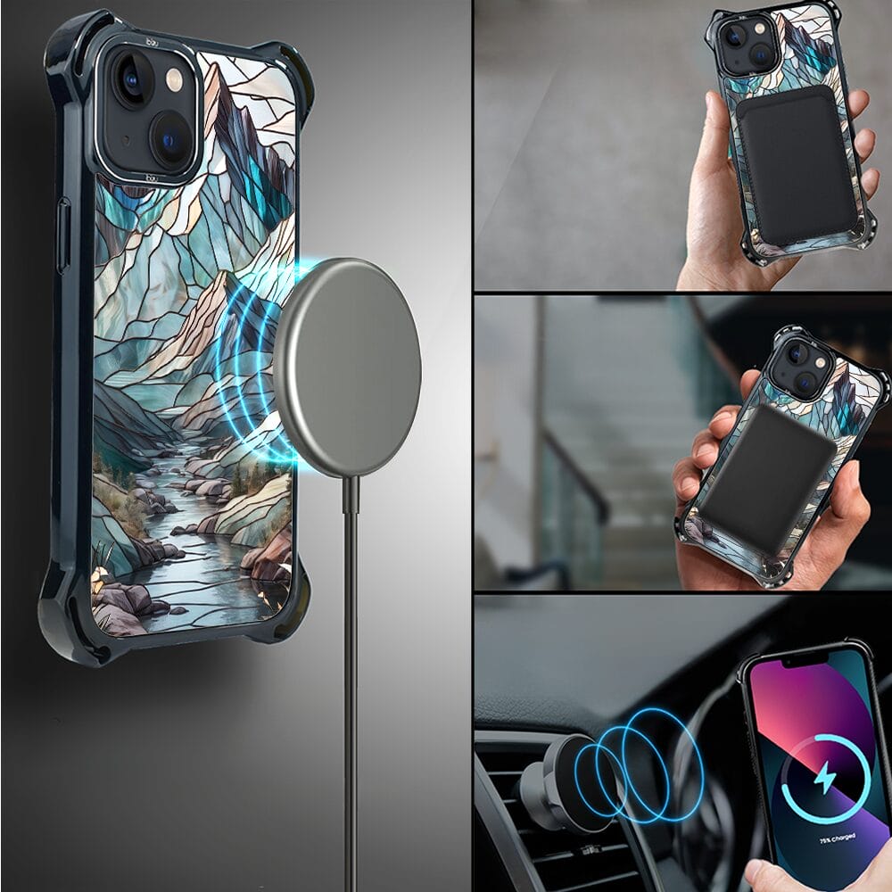 Etui do iPhone 13 IBIZU DropGuard Ultra z MagSafe, Barwy Szkła, Górski Potok - obrazek 8