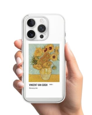 Etui do iPhone 14 Pro przeźroczyste, silikonowe Flexi, słoneczniki Van Gogh