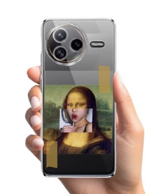 Etui do Xiaomi POCO F7 Ultra przeźroczyste, silikonowe Flexi, Mona Lisa z lizakiem