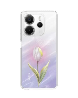 Etui do Xiaomi Redmi Note 14 4G przeźroczyste, silikonowe Flexi, kwiaty, tulipan