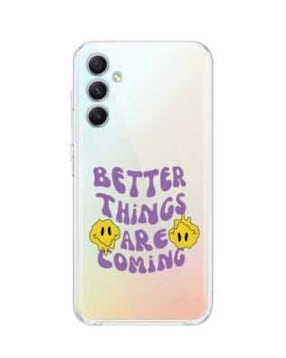 Etui do Samsung Galaxy A34 5G przeźroczyste, silikonowe Flexi, Better Things Are Coming