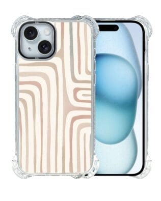 Etui iPhone 15 IBIZU DropGuard Ultra z MagSafe, Boho, Piaskowy labirynt