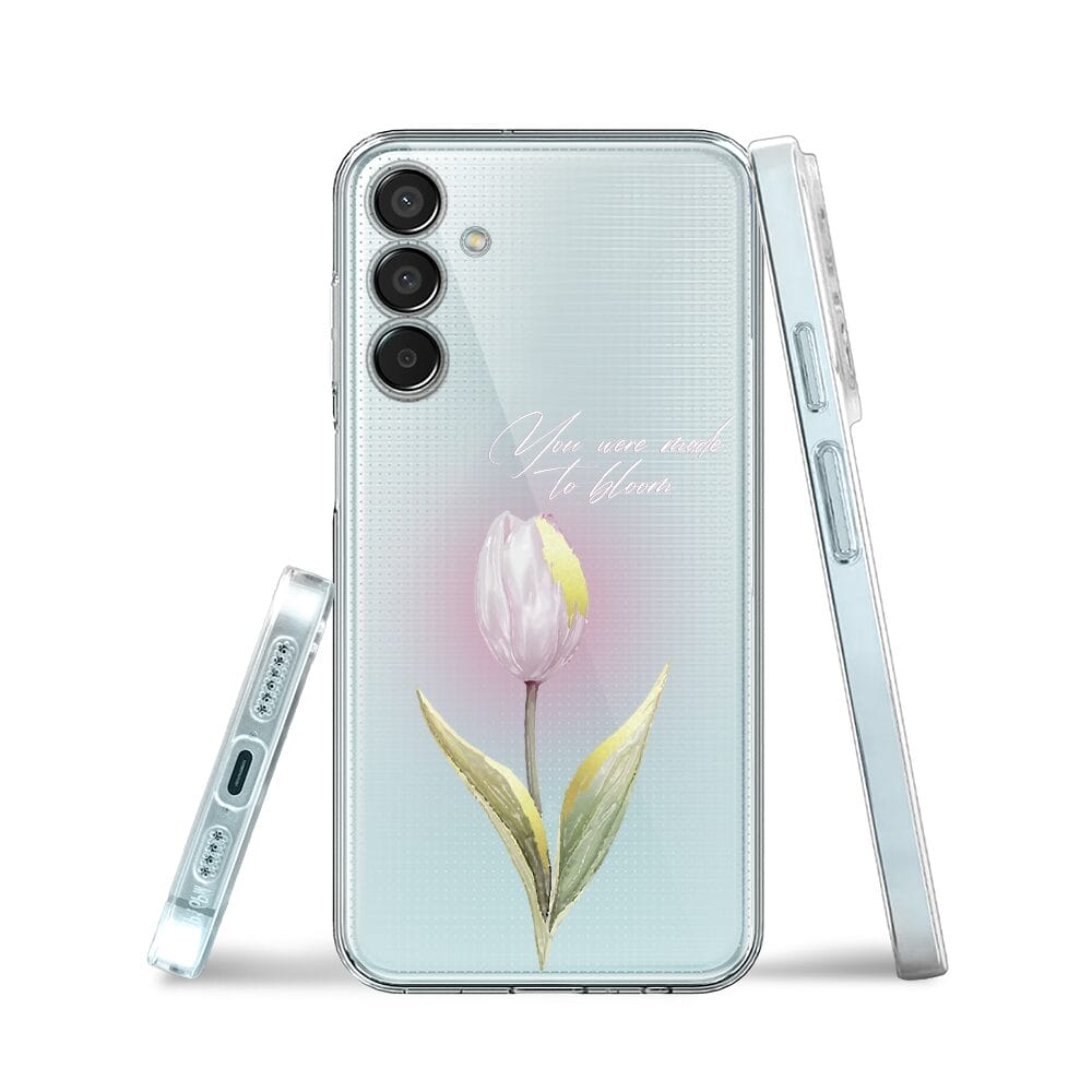 Etui do Samsung Galaxy M15 5G przeźroczyste, silikonowe Flexi, kwiaty, tulipan - obrazek 3