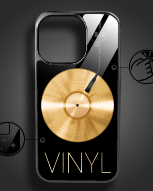 Etui do iPhone 16 Pro IBIZU Elite Glass z MagSafe Golden Midnight, Vinyl Lux, czarne