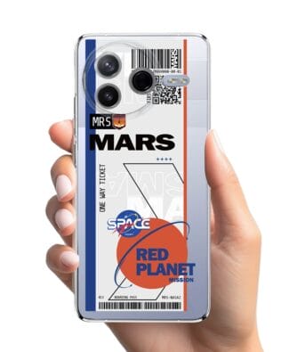 Etui do Xiaomi POCO F7 Pro przeźroczyste, silikonowe Flexi, bilet na Mars