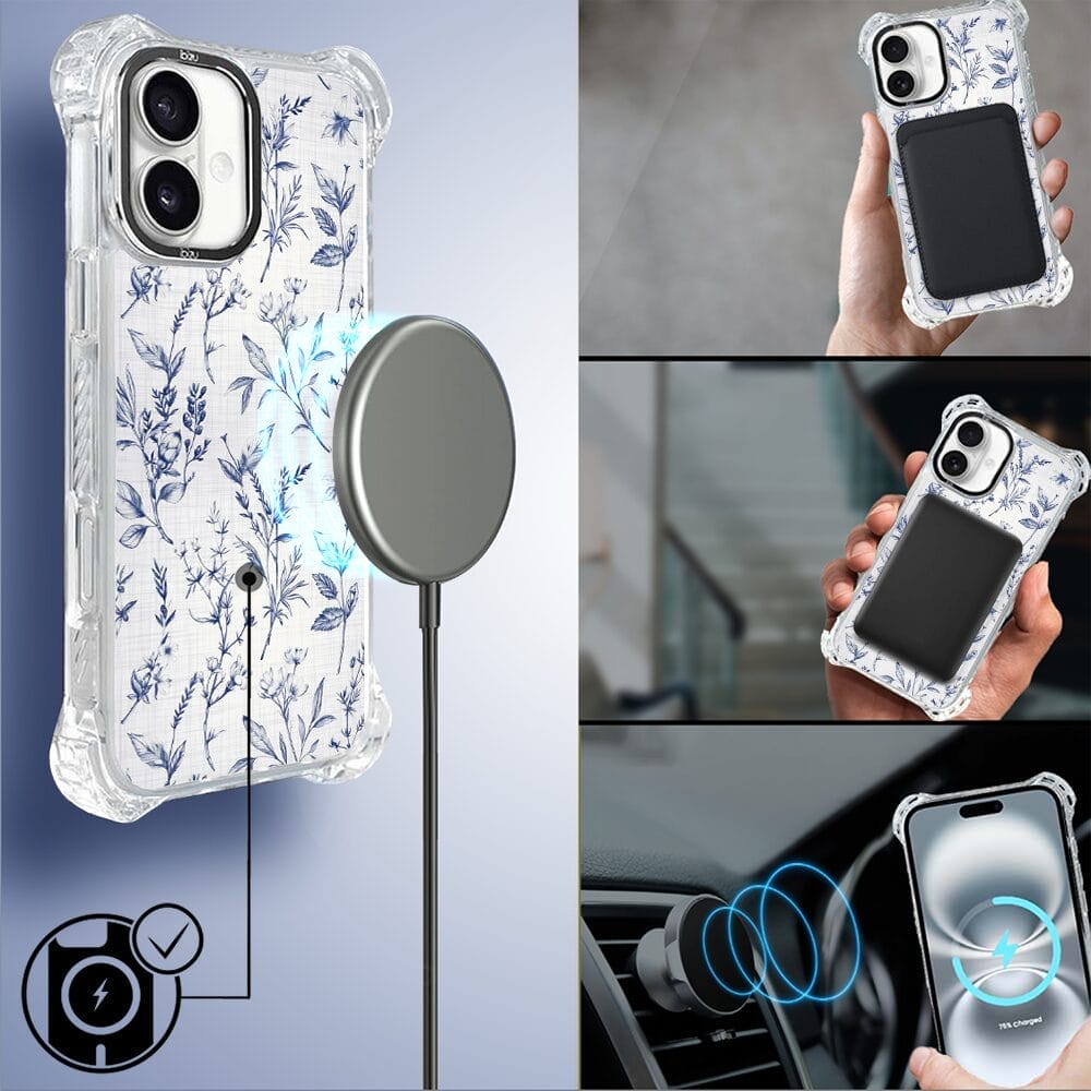 Etui iPhone 16 Plus IBIZU DropGuard Ultra z MagSafe, Pastel Bloom, Lazurowe szepty - obrazek 8