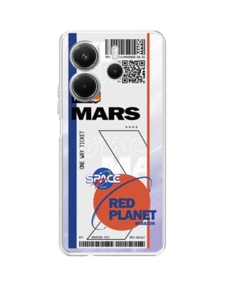 Etui do Xiaomi Redmi Note 14 4G przeźroczyste, silikonowe Flexi, bilet na Mars