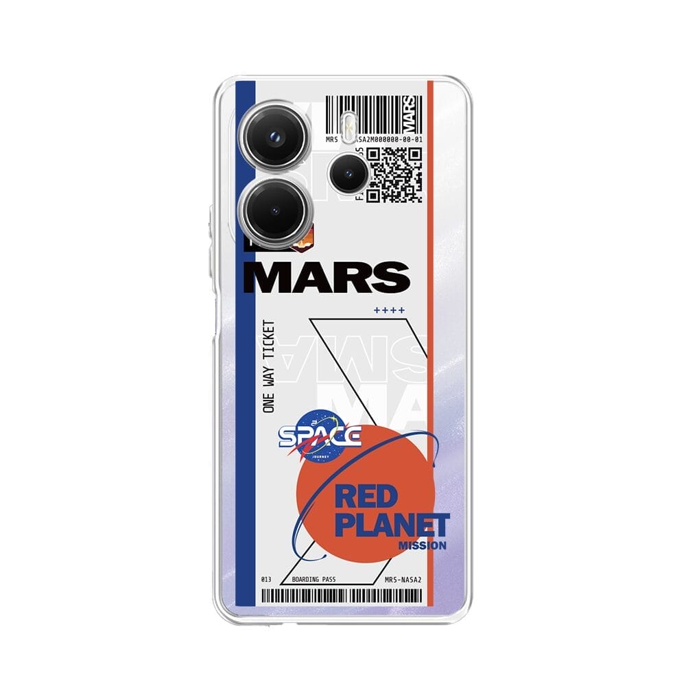 Etui do Xiaomi Redmi Note 14 4G przeźroczyste, silikonowe Flexi, bilet na Mars