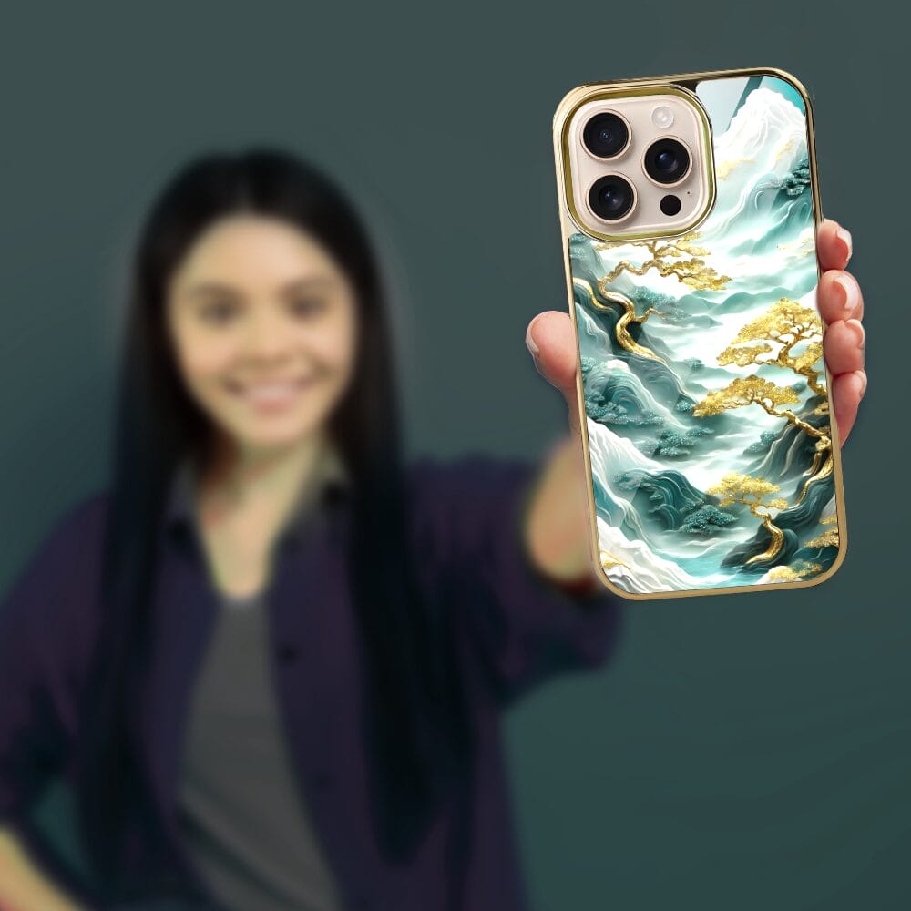 Etui do iPhone 16 Pro Max IBIZU Elite Glass z MagSafe Magia Azji złote drzewa w stylu japońskim, złote - obrazek 5