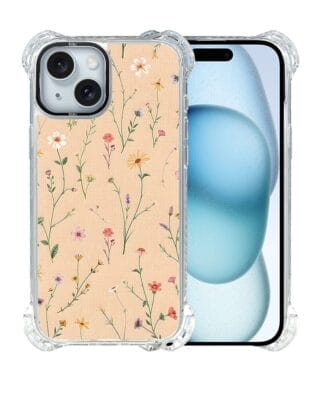 Etui do iPhone 15 Plus IBIZU DropGuard Ultra z MagSafe, Pastel Bloom, Koralowa łąka