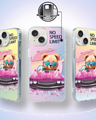 Etui do iPhone 14 IBIZU California Sunset z MagSafe, zmieniające kolor, Pink Car, różowy samochód