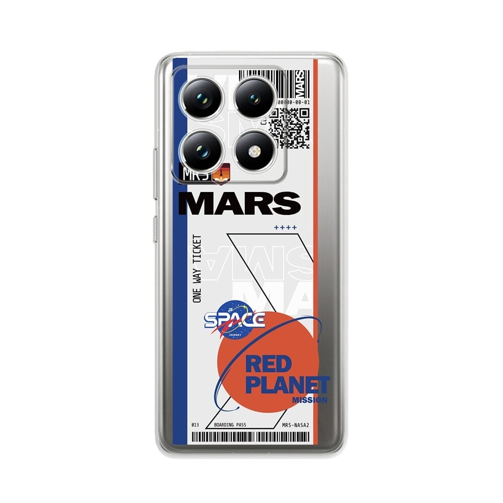 Etui do Xiaomi 14T Pro przeźroczyste, silikonowe Flexi, bilet na Mars